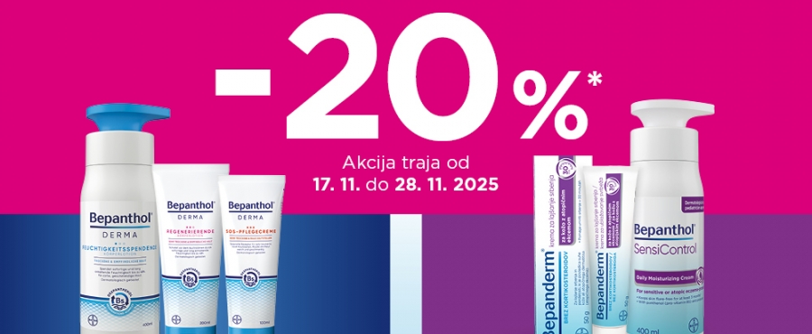 akcija Bepanthol izdelkov -20% od: 17.11.-28.11.2025