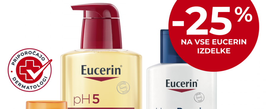 Eucerin akcija -25% na vse artikle od: 8.6.-28.6.2026