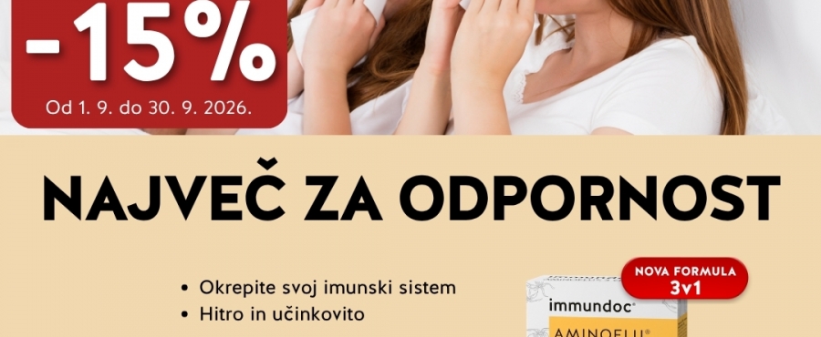 Akcija izdelki Immundoc -15% od: 1.9.-30.9.2026